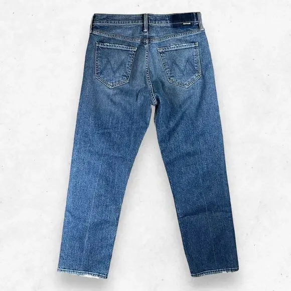 Blue High Rise Distressed Jeans with Slim Fit